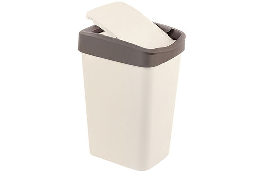 Ведро для мусора с подвижной крышкой 10 л 23,5*19,5*33,7 см Тандем слон.кость/шоколад (841026) - Elan gallery фото 7