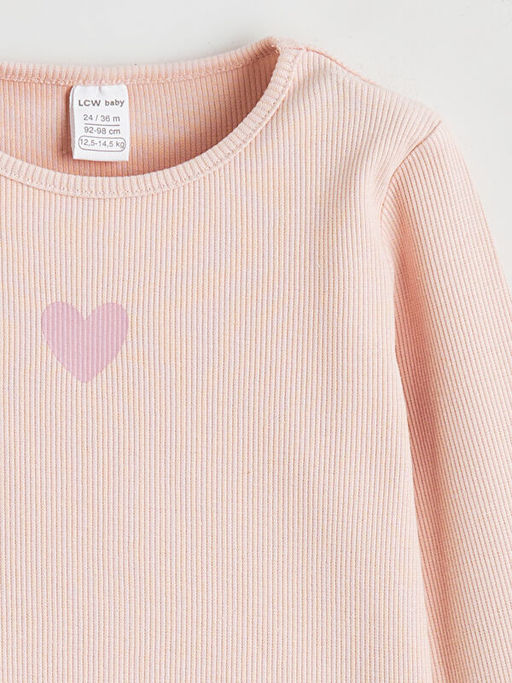 Kalp Bask?l? K?z Bebek Ti??rt 2li