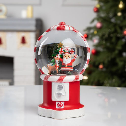 Фигура светодиодная «Новогодняя карамель», 19.8×11.1×11.8 см, музыка, батарейки ААх3 (не в комплекте), USB, свечение тёплое белое