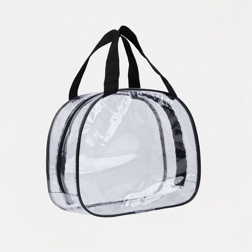 Косметичка на молнии, цвет прозрачный/чёрный - Simaland фото 2