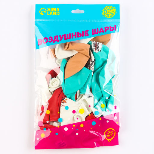 Воздушные шары латексные 12" «С днём рождения, супергерой», 25 шт.
