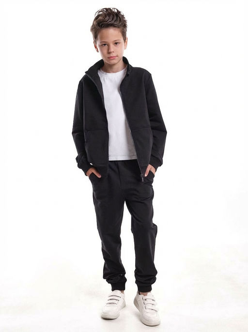 Комплект спортивный плотный из футера 22-7375 черный - Mini maxi фото 3