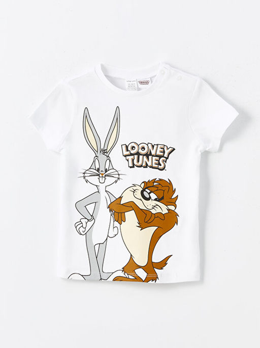 Bisiklet Yaka K?sa Kollu Bugs Bunny Bask?l? Erkek Bebek Pijama Tak?m? - Waikiki фото 2