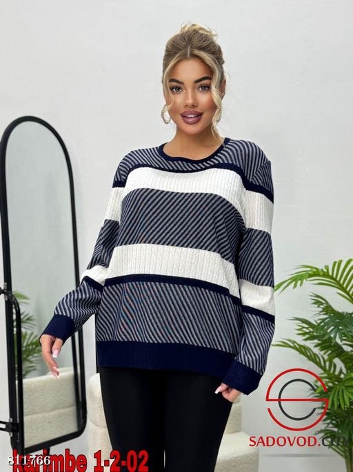 Кофта оверсайз в полоску - Bruno фото 6