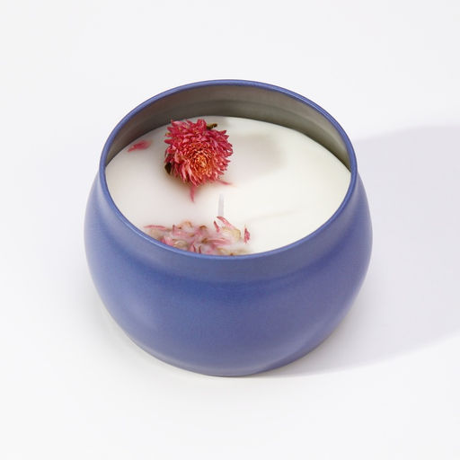 Ароматическая свеча в банке «Фрезия», из соевого воска с сухоцветом, 4.5×6 см, 80 г