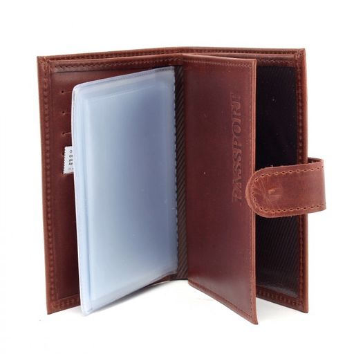 Обложка для авто+паспорт-Croco-ВП-1032 (с хляст, 5 внут карм, двойн стенка) натуральная кожа коричнневый тем пулл-ап (219) 223770 фото 3