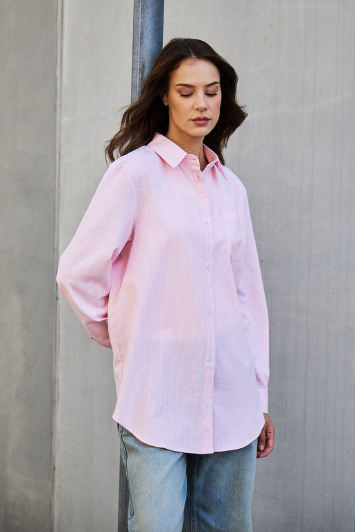 Рубашка оверсайз в полоску хлопковая