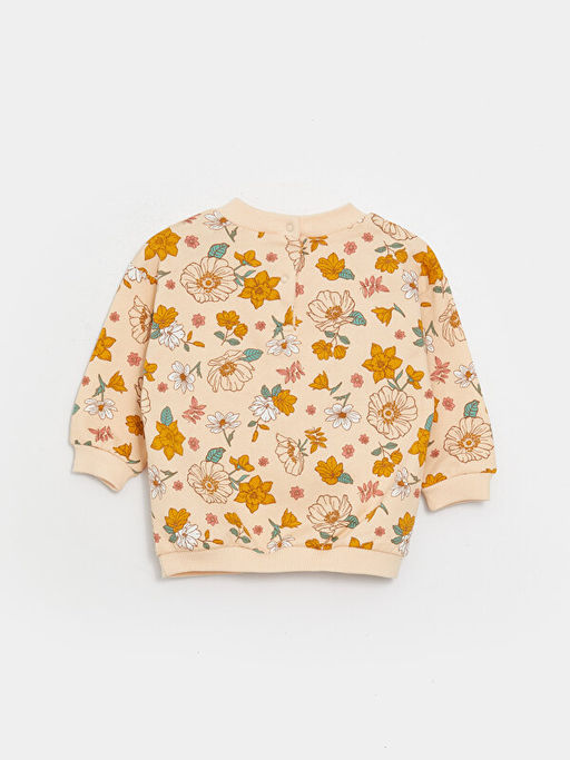 Bisiklet Yaka Uzun Kollu Bask?l? K?z Bebek Sweatshirt ve E?ofman Alt 2li Tak?m