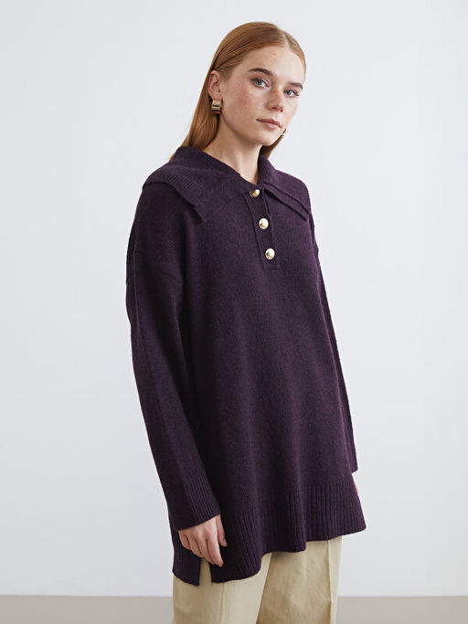 Polo Yaka Kad?n Triko Kazak