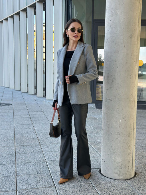 Жакет AURA 1116-164 серый меланж  фото 2