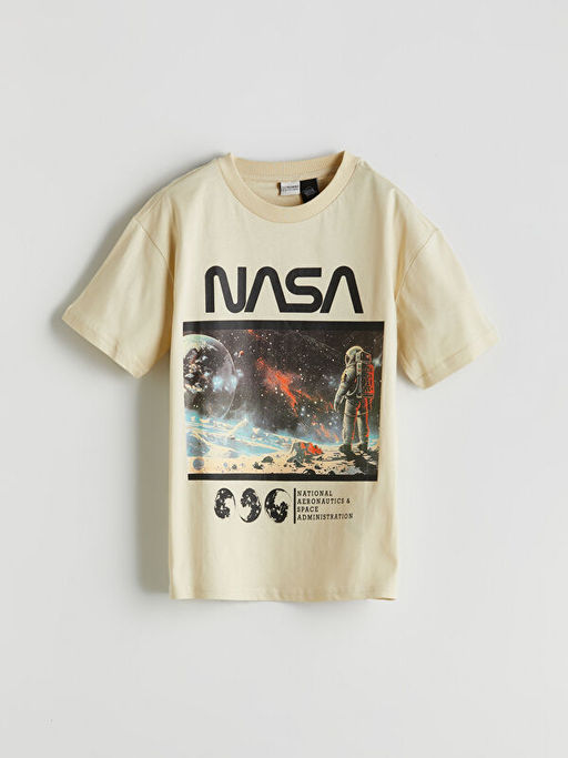 Bisiklet Yaka Nasa Bask?l? Erkek ?ocuk Ti??rt