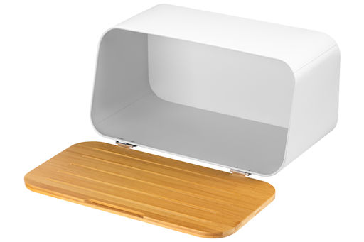 Хлебница 34*19*17 см Белая с бамбуковой крышкой-доской - Elan gallery фото 4