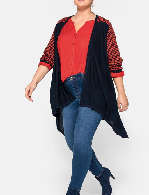 Кардиган, темно-синий - Sheego фото 5