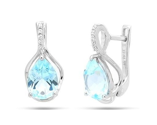 Серьги из серебра топаз, Фламинго