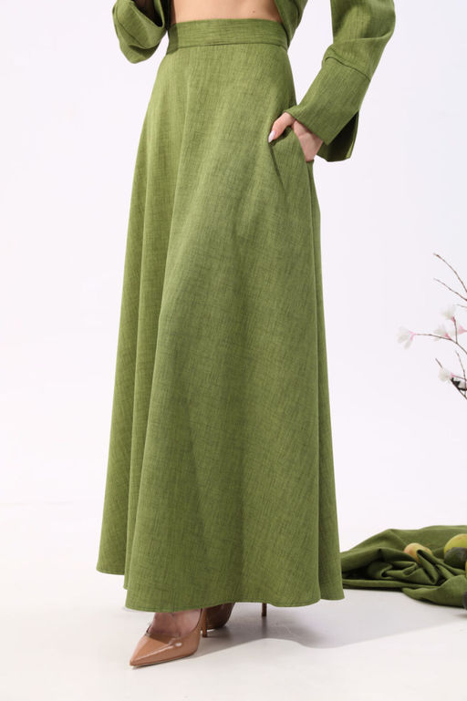 Юбка NIKVA н813-7 зелень  фото 5