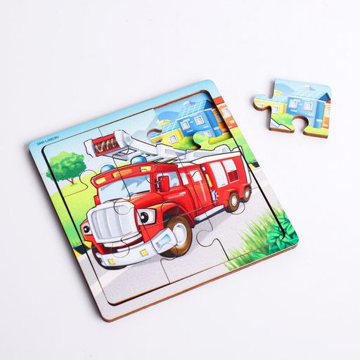 Пазл Пожарная машина, 9 деталей - Лесная мастерская фото 3