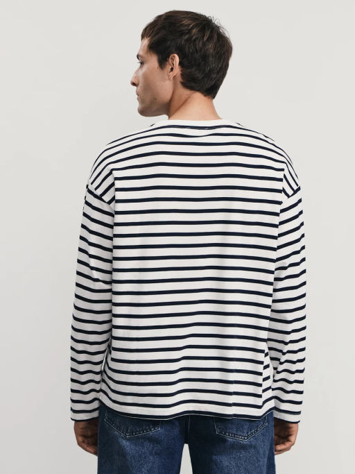 Лонгслив из 100% хлопка в полоску / Zarina  фото 5