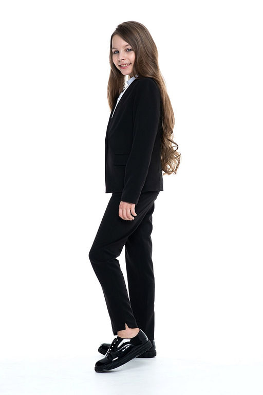 Чёрный школьный жакет для девочки Инфанта, модель 0711  фото 4