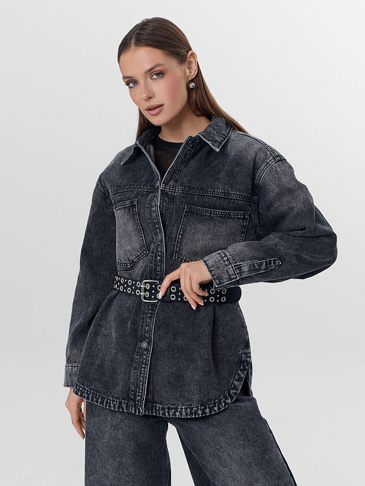 Жакет женский джинсовый серый - Mark formelle фото 7