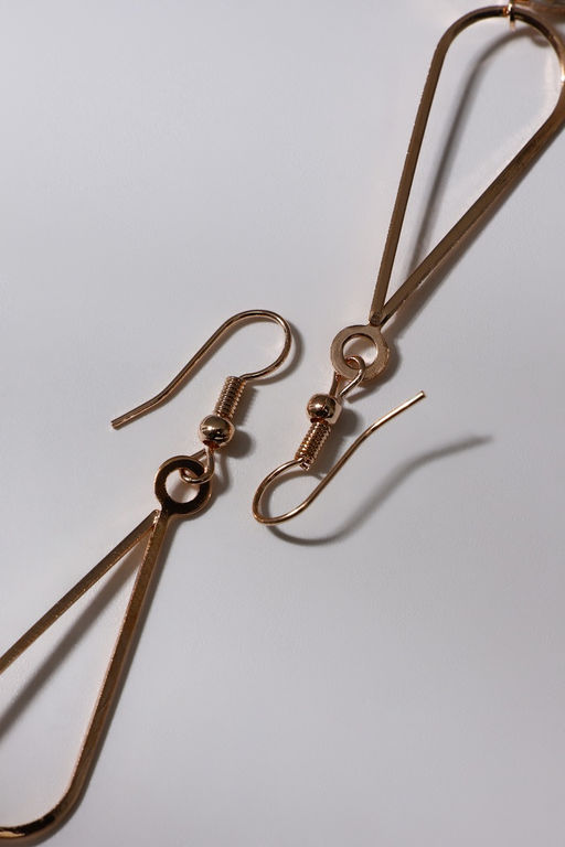 Серьги висячие со стразами Капля с ромбом, цвет белый в розовом золоте, 7.2 см