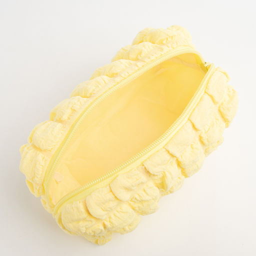 Косметичка на молнии женская, с подкладом, маленькая, жёлтая - Simaland фото 3
