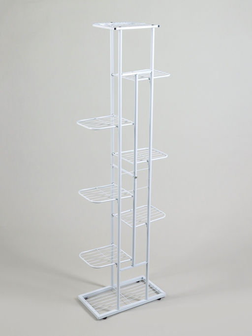 Подставка для цветов Greengo, 8 полок, 43×22×141 см, напольная, металл, белая