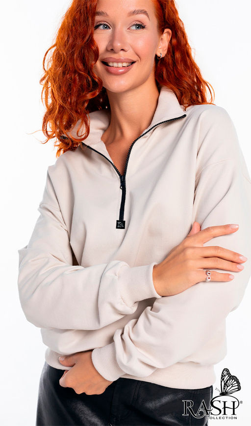 Свитшот на молнии "Аллегро" молочный Цвет:как на фото