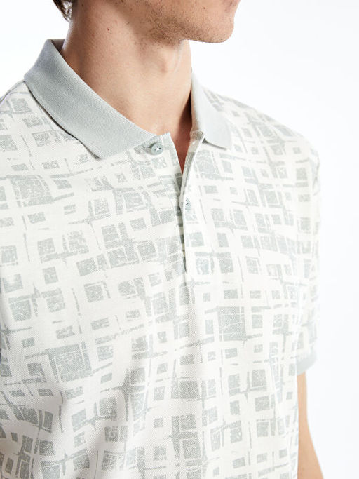 Polo Yaka K?sa Kollu Desenli Pike Erkek Ti??rt