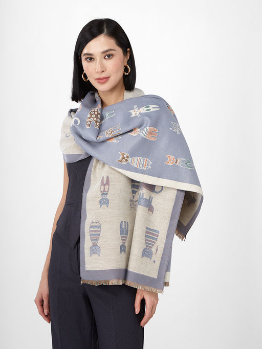 в составе ШЕРСТЬ и КАШЕМИР Большой, мягкий, теплый однотонный двусторонний палантин. - Tantino фото 6