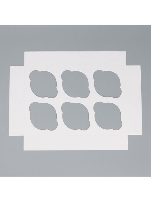 Цена за 5 шт. Коробка для капкейков, кондитерская упаковка двухсторонняя, 6 ячеек «Розы», 25 х 17 х 10 см