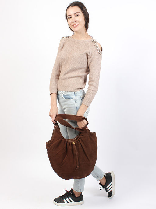 LACCOMA сумка M1018F-1-рыжий натуральная замша полиэстер  фото 8