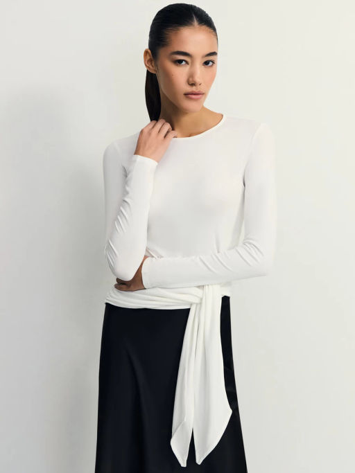 Лонгслив с декоративным узлом / Zarina фото 3