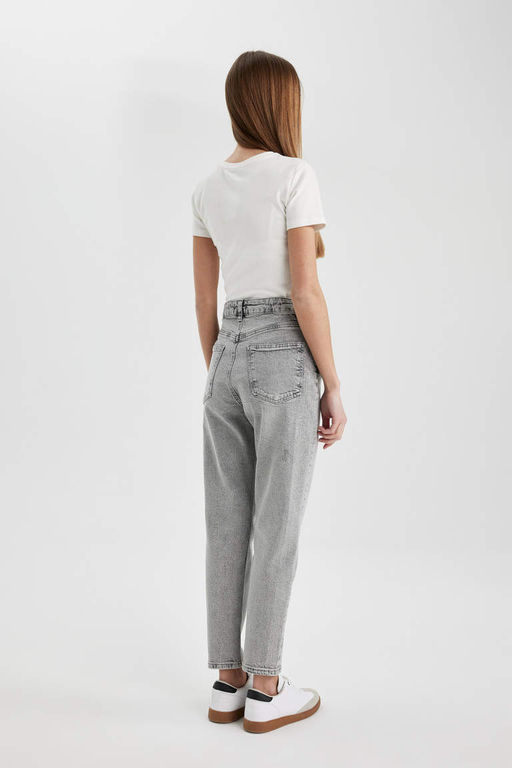 Lina Comfort Mom Fit Высокая удобная посадка Легкие узкие джинсовые брюки длиной до щиколотки - Defacto фото 6