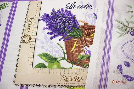 Рогожка Средиземноморский прованс на белом, ш.1.5м, хлопок-100%, 160гр/м.кв, раппорт 63.5см - Купава фото 2