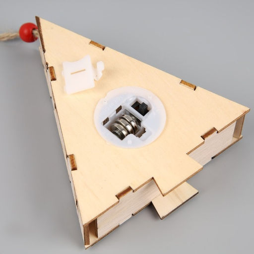 Ёлочная игрушка Ёлочка с Дедом Морозом, 12х10х3 см, 1 LED, от батареек, свечение тёплое белое - Luazon lighting фото 3