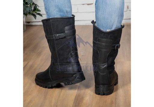 Монголки высокие черные, литая подошва