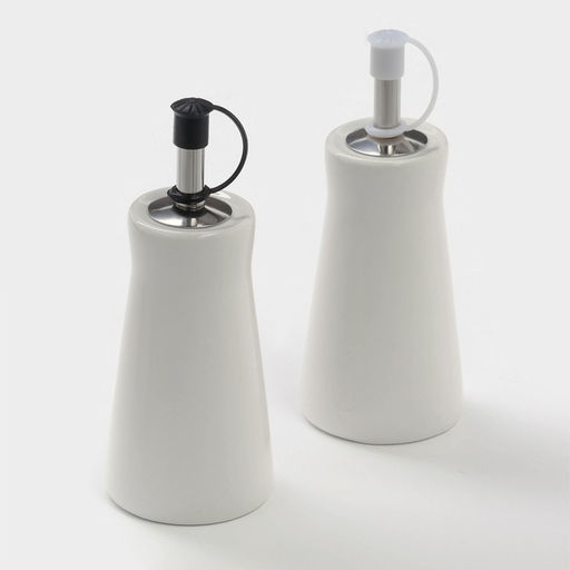 Набор для специй BellaTenero, 5 предметов: солонка, перечница, 2 соусника, на бамбуковой подставке, фарфор, белый  фото 5