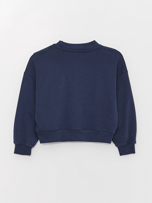 Bisiklet Yaka Bask?l? Uzun Kollu K?z ?ocuk Sweatshirt - Waikiki фото 2