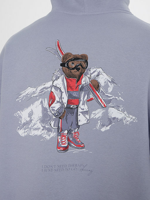 Теплое худи мужское фиолетовое с начесом