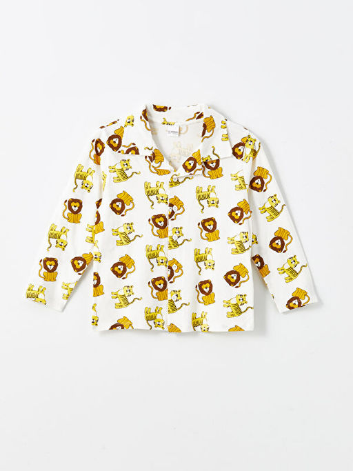 Sevimli Aslan Bask?l? Erkek ?ocuk Pijama ?st