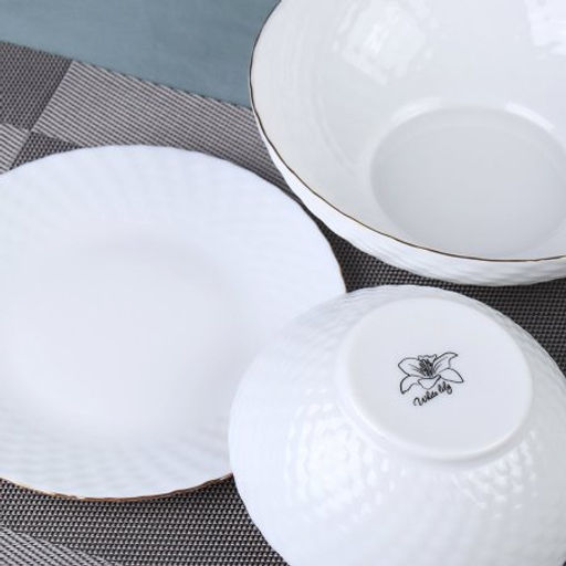 Столовый набор 13 предметов белый фактурный с золотом / WV13AT/75685(WHITE GOLD) /уп 4/ С / - Галеонтрейд фото 4