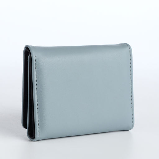 Кошелёк «Цветочек», маленький, для девочки, на кнопке, голубой