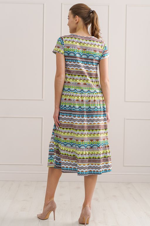 Платье женское из кулирки Кармелита Орнамент - Амадэль фото 4