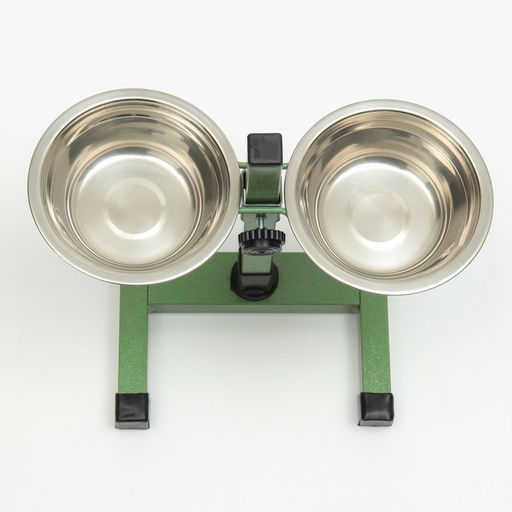 Подставка с мисками для кошек и собак Пижон, 2250 мл, высота 25 см, разборная, зелёная фото 3