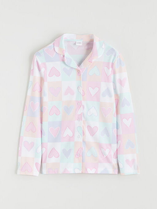 G?mlek Yaka K?z ?ocuk Pijama Tak?m?