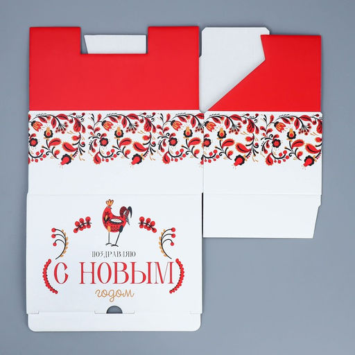 Коробка подарочная новогодняя складная «Народная», 22 х 15 х 10 см, Новый год