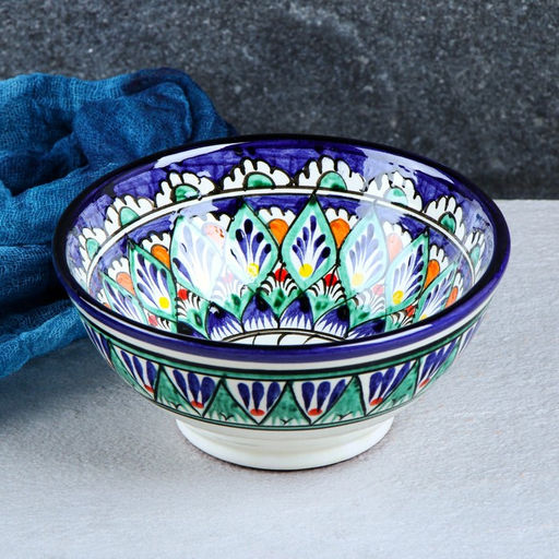 Коса Риштанская Керамика Цветы 15 см, малая, синяя - Шафран фото 5