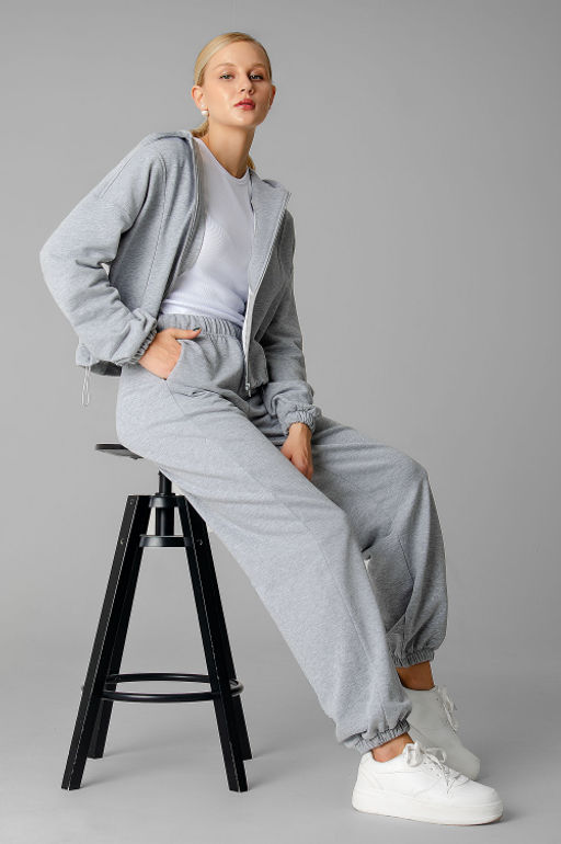 Арт. 2545 Костюм женский с брюками 44-50 (4 шт) Цвет:серый меланж