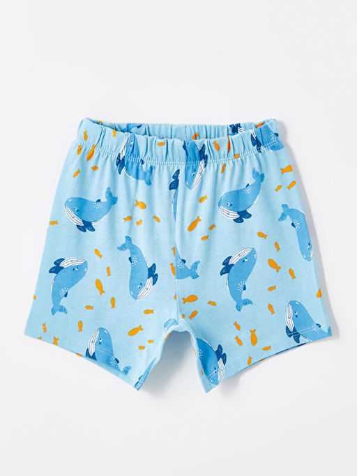 Beli Lastikli Bask?l? Erkek Bebek Pijama Alt