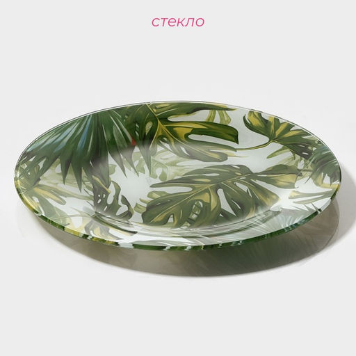 Тарелка Доляна «Монстера», d=20 см, стекло